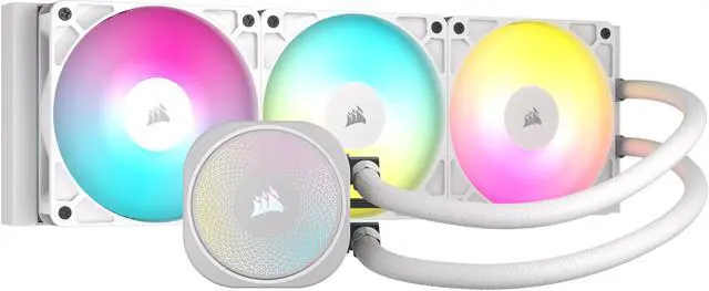 CORSAIR NAUTILUS 360 RS ARGB Liquid CPU Cooler   White   RS120 ARGB Fans   Fits Intel   LGA 1851  AMD  AM5/AM4   Simple Daisy Chain Connections   Direct Motherboard  Connection