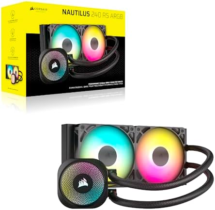 CORSAIR Nautilus 240 RS ARGB Liquid CPU Cooler   240mm AIO   Low Noise   Direct Motherboard Connection   Daisy Chain   Intel LGA 1851/1700  AMD AM5/AM4   2X RS120 ARGB Fans Included   Black