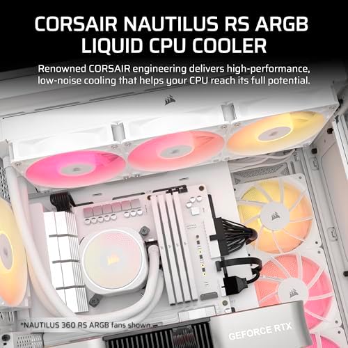 CORSAIR Nautilus 240 RS ARGB Liquid CPU Cooler   240mm AIO   Low Noise   Direct Motherboard Connection   Daisy Chain   Intel LGA 1851/1700  AMD AM5/AM4   2X RS120 ARGB Fans Included   Black
