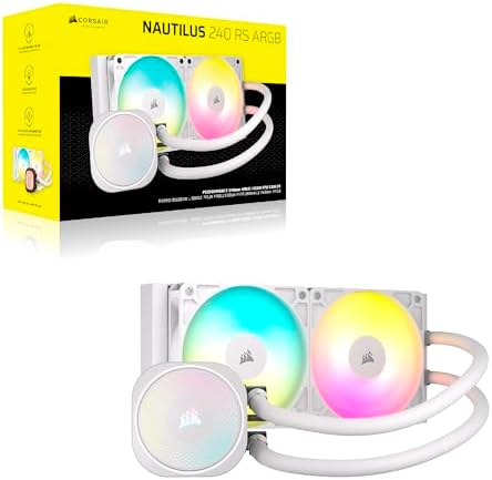 CORSAIR Nautilus 240 RS ARGB Liquid CPU Cooler   240mm AIO   Low Noise   Direct Motherboard Connection   Daisy Chain   Intel LGA 1851/1700  AMD AM5/AM4   2X RS120 ARGB Fans Included   Black