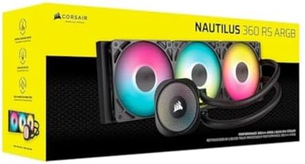 CORSAIR Nautilus 240 RS ARGB Liquid CPU Cooler   240mm AIO   Low Noise   Direct Motherboard Connection   Daisy Chain   Intel LGA 1851/1700  AMD AM5/AM4   2X RS120 ARGB Fans Included   Black