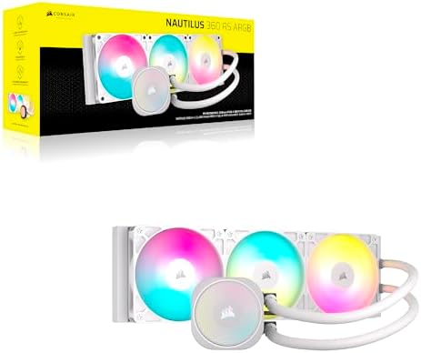 CORSAIR Nautilus 240 RS ARGB Liquid CPU Cooler   240mm AIO   Low Noise   Direct Motherboard Connection   Daisy Chain   Intel LGA 1851/1700  AMD AM5/AM4   2X RS120 ARGB Fans Included   Black