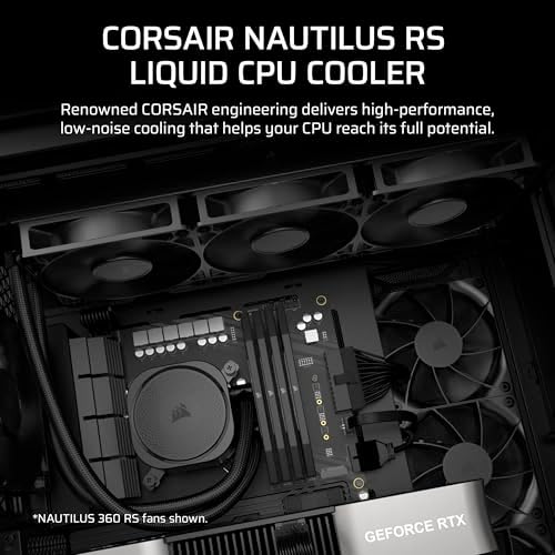 CORSAIR Nautilus 240 RS ARGB Liquid CPU Cooler   240mm AIO   Low Noise   Direct Motherboard Connection   Daisy Chain   Intel LGA 1851/1700  AMD AM5/AM4   2X RS120 ARGB Fans Included   Black