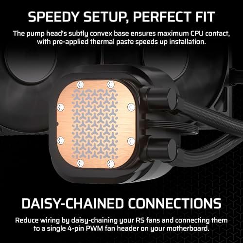 CORSAIR Nautilus 240 RS ARGB Liquid CPU Cooler   240mm AIO   Low Noise   Direct Motherboard Connection   Daisy Chain   Intel LGA 1851/1700  AMD AM5/AM4   2X RS120 ARGB Fans Included   Black