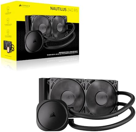 CORSAIR Nautilus 240 RS ARGB Liquid CPU Cooler   240mm AIO   Low Noise   Direct Motherboard Connection   Daisy Chain   Intel LGA 1851/1700  AMD AM5/AM4   2X RS120 ARGB Fans Included   Black