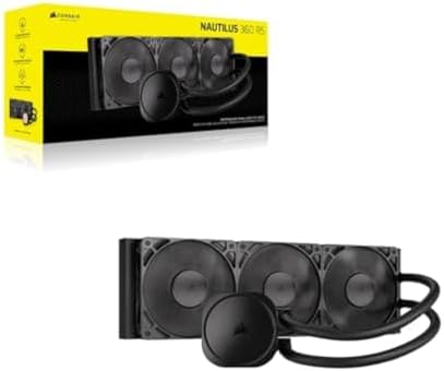 CORSAIR Nautilus 240 RS ARGB Liquid CPU Cooler   240mm AIO   Low Noise   Direct Motherboard Connection   Daisy Chain   Intel LGA 1851/1700  AMD AM5/AM4   2X RS120 ARGB Fans Included   Black