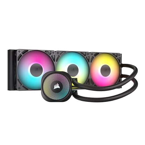 CORSAIR Nautilus 360 RS ARGB Liquid CPU Cooler   360mm AIO   Low Noise   Direct Motherboard Connection   Daisy Chain   Intel LGA 1851/1700  AMD AM5/AM4   3X RS120 ARGB Fans Included   Black