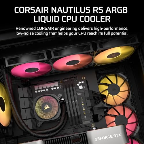 CORSAIR Nautilus 360 RS ARGB Liquid CPU Cooler   360mm AIO   Low Noise   Direct Motherboard Connection   Daisy Chain   Intel LGA 1851/1700  AMD AM5/AM4   3X RS120 ARGB Fans Included   Black