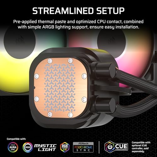 CORSAIR Nautilus 360 RS ARGB Liquid CPU Cooler   360mm AIO   Low Noise   Direct Motherboard Connection   Daisy Chain   Intel LGA 1851/1700  AMD AM5/AM4   3X RS120 ARGB Fans Included   Black