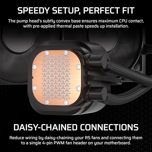 CORSAIR Nautilus 360 RS Liquid CPU Cooler   360mm AIO   Low Noise   Direct Motherboard Connection   Daisy Chain   Intel LGA 1851/1700  AMD AM5/AM4   3X RS120 Fans Included   Black