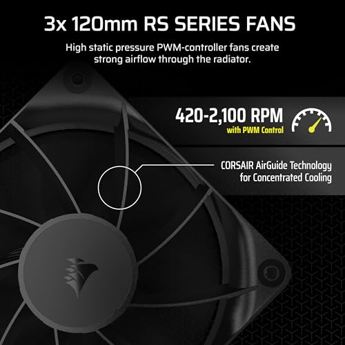 CORSAIR Nautilus 360 RS Liquid CPU Cooler   360mm AIO   Low Noise   Direct Motherboard Connection   Daisy Chain   Intel LGA 1851/1700  AMD AM5/AM4   3X RS120 Fans Included   Black