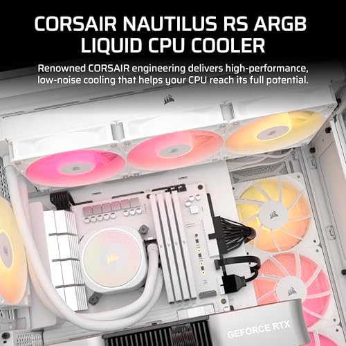 CORSAIR Nautilus 360 RS ARGB Liquid CPU Cooler   360mm AIO   Low Noise   Direct Motherboard Connection   Daisy Chain   Intel LGA 1851/1700  AMD AM5/AM4   3X RS120 ARGB Fans Included   White