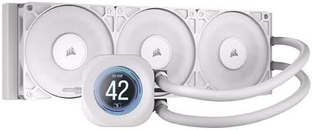 CORSAIR Nautilus 360 RS LCD Liquid CPU Cooler   2 1 IPS LCD Screen  360mm AIO  Low Noise  Daisy Chain  Intel LGA 1851/1700  AMD AM5/AM4   3X RS120 Fans Included   White