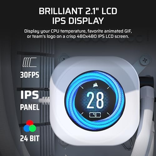 CORSAIR Nautilus 360 RS LCD Liquid CPU Cooler   2 1 IPS LCD Screen  360mm AIO  Low Noise  Daisy Chain  Intel LGA 1851/1700  AMD AM5/AM4   3X RS120 Fans Included   White