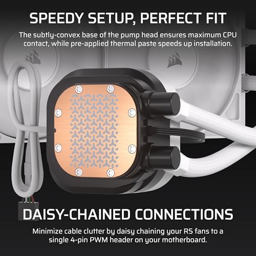 CORSAIR Nautilus 360 RS LCD Liquid CPU Cooler   2 1 IPS LCD Screen  360mm AIO  Low Noise  Daisy Chain  Intel LGA 1851/1700  AMD AM5/AM4   3X RS120 Fans Included   White