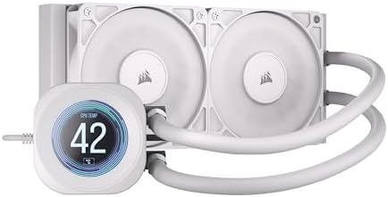 CORSAIR Nautilus 360 RS LCD Liquid CPU Cooler   2 1 IPS LCD Screen  360mm AIO  Low Noise  Daisy Chain  Intel LGA 1851/1700  AMD AM5/AM4   3X RS120 Fans Included   White