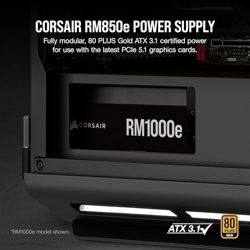 CORSAIR RM1200e  2023  Fully Modular Low Noise ATX Power Supply with 12V 2x6 Cable   ATX 3 1 & PCIe 5 1 Compliant  Cybenetics Platinum Efficiency  105 C Rated Capacitors  Modern Standby Mode   Black