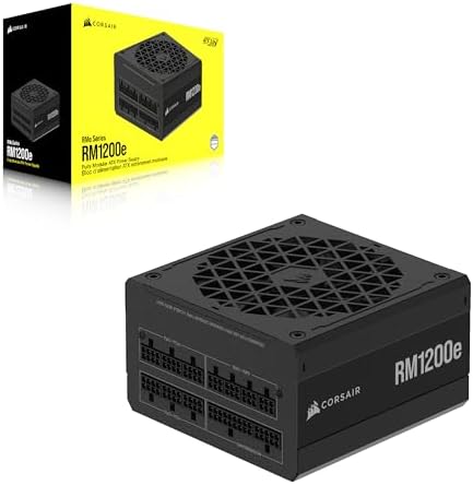 CORSAIR RM1200e  2023  Fully Modular Low Noise ATX Power Supply with 12V 2x6 Cable   ATX 3 1 & PCIe 5 1 Compliant  Cybenetics Platinum Efficiency  105 C Rated Capacitors  Modern Standby Mode   Black