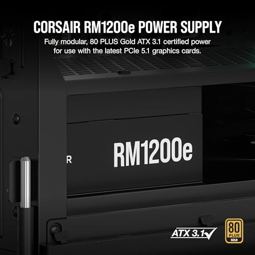 CORSAIR RM850e ATX 3 1 PCIe 5 1 Ready Fully Modular 850W Power Supply   12V 2x6 Cable Included  Cybenetics Gold Efficiency  105 C Rated Capacitors  Modern Standby Mode   Black
