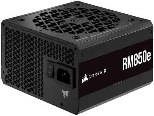 CORSAIR RM850e ATX 3 1 PCIe 5 1 Ready Fully Modular 850W Power Supply   12V 2x6 Cable Included  Cybenetics Gold Efficiency  105 C Rated Capacitors  Modern Standby Mode   Black