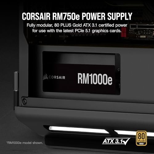 CORSAIR RM850e ATX 3 1 PCIe 5 1 Ready Fully Modular 850W Power Supply   12V 2x6 Cable Included  Cybenetics Gold Efficiency  105 C Rated Capacitors  Modern Standby Mode   White