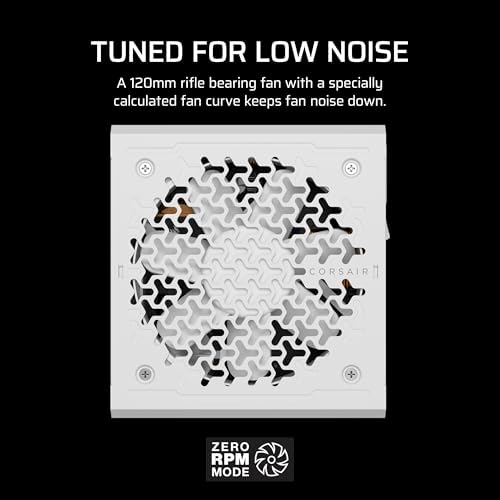 CORSAIR RM850e ATX 3 1 PCIe 5 1 Ready Fully Modular 850W Power Supply   12V 2x6 Cable Included  Cybenetics Gold Efficiency  105 C Rated Capacitors  Modern Standby Mode   White