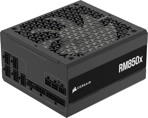 CORSAIR RM850x Fully Modular Low Noise ATX Power Supply   ATX 3 1 Compliant   PCIe 5 1 Support   Cybenetics Gold Efficiency   Native 12V 2x6 Connector   Black