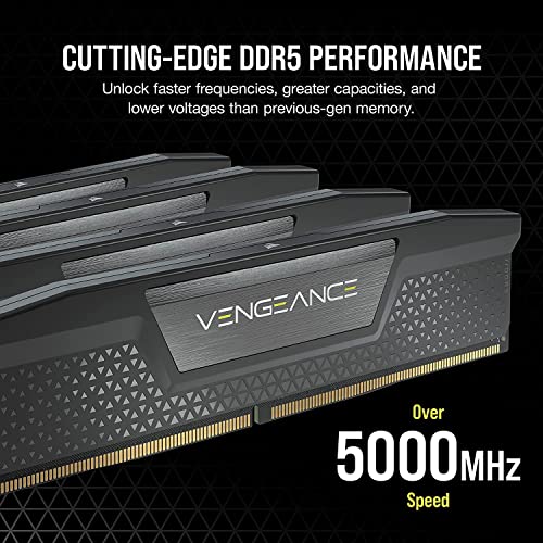 CORSAIR VENGEANCE DDR5 RAM 32GB 2x16GB 6000MHz CL36 Intel XMP iCUE Compatible Computer Memory Black CMK32GX5M2E6000C36