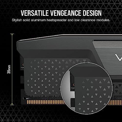 CORSAIR VENGEANCE DDR5 RAM 32GB 2x16GB 6000MHz CL36 Intel XMP iCUE Compatible Computer Memory Black CMK32GX5M2E6000C36