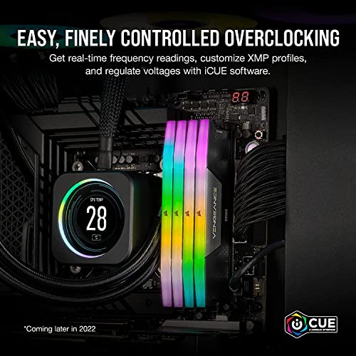 CORSAIR VENGEANCE RGB DDR5 RAM 32GB  2x16GB  6400MHz CL32 Intel XMP iCUE Compatible Computer Memory   Black  CMH32GX5M2B6400C32