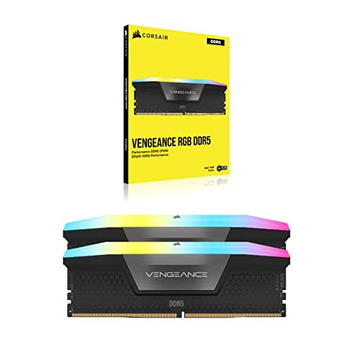 CORSAIR VENGEANCE RGB DDR5 RAM 32GB 2x16GB 6000MHz CL30 36 36 76 1 40V AMD EXPO Intel XMP Desktop Computer Memory Gray CMH32GX5M2B6000Z30K