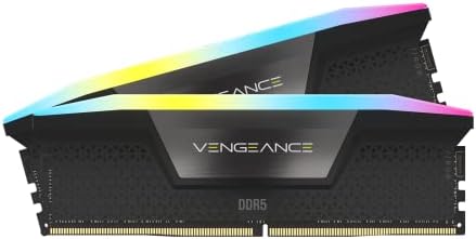 CORSAIR VENGEANCE RGB DDR5 RAM 32GB  2x16GB  6000MHz CL36 36 36 76 1 35V Intel XMP Desktop Computer Memory   White  CMH32GX5M2D6000C36W 