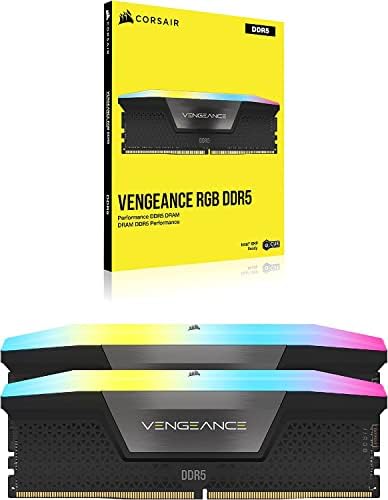 CORSAIR VENGEANCE RGB DDR5 RAM 32GB  2x16GB  6400MHz CL36 48 48 104 1 35V Intel XMP 3 0 Desktop Computer Memory   Black  CMH32GX5M2B6400C36