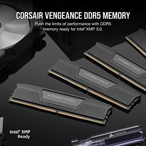 CORSAIR Vengeance DDR5 RAM 32GB  2x16GB  6000MHz CL30 36 36 76 1 40V Intel XMP Desktop Computer Memory   Black  CMK32GX5M2B6000C30