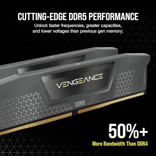 CORSAIR Vengeance DDR5 32GB  2x16GB  DDR5 6000MHz CL30 AMD Expo Intel XMP iCUE Compatible Computer Memory   Gray  CMK32GX5M2B6000Z30 