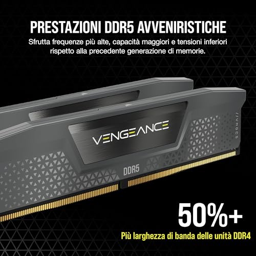 CORSAIR Vengeance DDR5 RAM 96GB  2x48GB  6000MHz CL36 44 44 96 1 4V AMD Expo Intel XMP 3 0 Desktop Computer Memory   Gray  CMK96GX5M2E6000Z36 