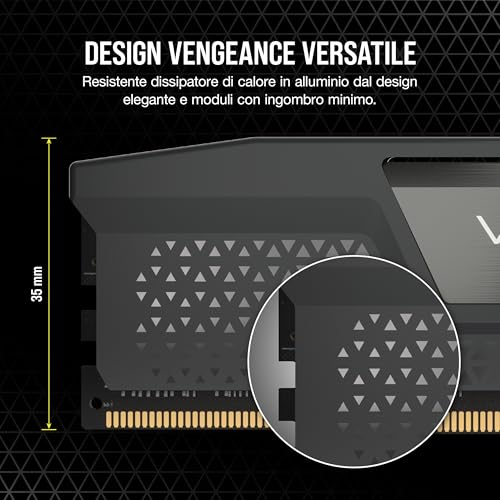 CORSAIR Vengeance DDR5 RAM 96GB  2x48GB  6000MHz CL36 44 44 96 1 4V AMD Expo Intel XMP 3 0 Desktop Computer Memory   Gray  CMK96GX5M2E6000Z36 