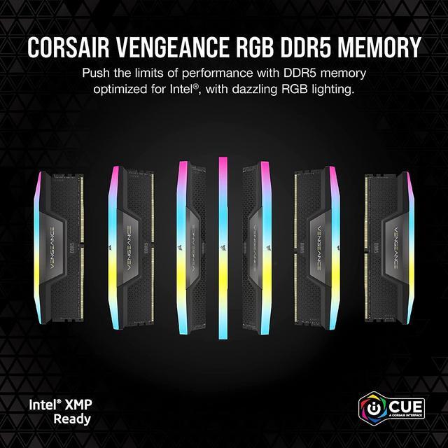 CORSAIR Vengeance RGB 32GB  2 x 16GB  288 Pin PC RAM DDR5 6000  PC5 48000  Desktop Memory Model CMH32GX5M2E6000C36