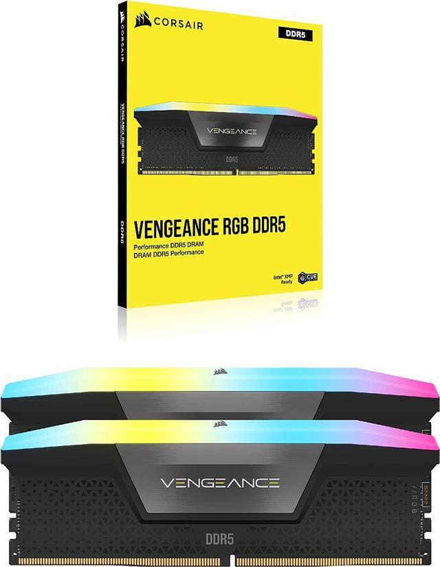 CORSAIR Vengeance RGB 32GB  2 x 16GB  288 Pin PC RAM DDR5 6000  PC5 48000  Desktop Memory Model CMH32GX5M2E6000C36