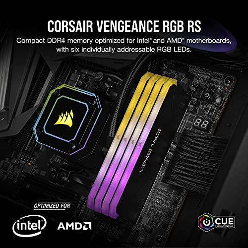 CORSAIR Vengeance RGB RS 64GB  2x32GB  DDR4 3200  PC4 25600  C16 Desktop Memory