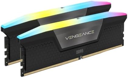 CORSAIR Vengeance RGB DDR5 RAM 32GB  2x16GB  6000MHz CL36 Intel XMP 3 0 Desktop Computer Memory   Black  CMH32GX5M2B6000C36 