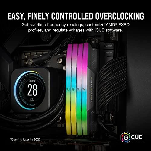 CORSAIR Vengeance RGB DDR5 32GB  2x16GB  DDR5 6000MHz CL36 AMD Expo Intel XMP iCUE Compatible Computer Memory   Gray  CMH32GX5M2E6000Z36