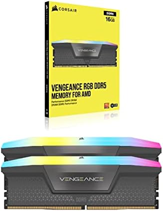 CORSAIR Vengeance RGB DDR5 32GB  2x16GB  DDR5 6000MHz CL36 AMD Expo Intel XMP iCUE Compatible Computer Memory   Gray  CMH32GX5M2E6000Z36