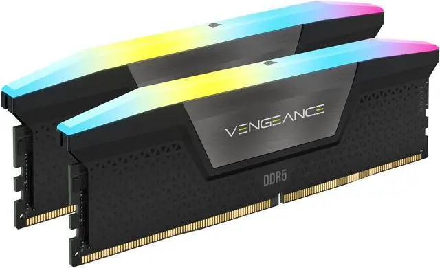 CORSAIR Vengeance RGB 32GB  2 x 16GB  288 Pin PC RAM DDR5 6400  PC5 51200  Desktop Memory Model CMH32GX5M2N6400C36