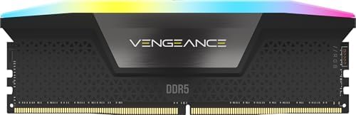 CORSAIR Vengeance RGB DDR5 RAM 16GB  2x8GB  5200MHz CL40 Intel XMP iCUE Compatible Computer Memory   Black  CMH16GX5M2B5200C40 