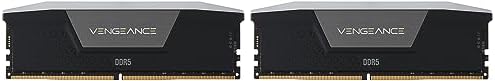CORSAIR Vengeance RGB DDR5 RAM 16GB  2x8GB  5200MHz CL40 Intel XMP iCUE Compatible Computer Memory   Black  CMH16GX5M2B5200C40 