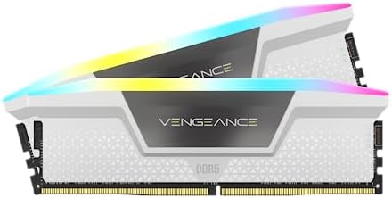 CORSAIR Vengeance RGB DDR5 RAM 32GB  2x16GB  Up to 6400MHz CL36 48 48 104 1 35V Intel XMP 3 0 Desktop Computer Memory   Black  CMH32GX5M2B6400C36 