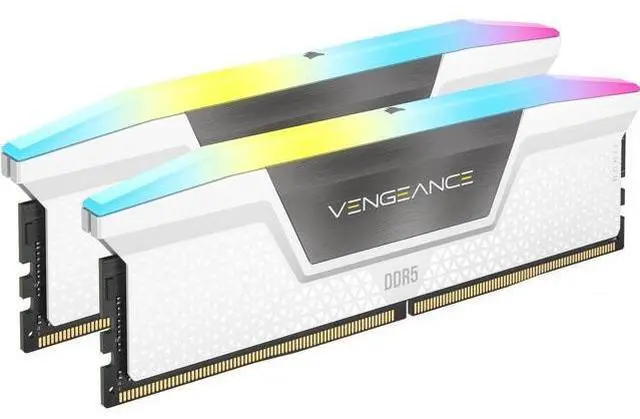 CORSAIR Vengeance RGB 64GB  2 x 32GB  288 Pin PC RAM DDR5 6400  PC5 51200  Desktop Memory Model CMH64GX5M2N6400C32W