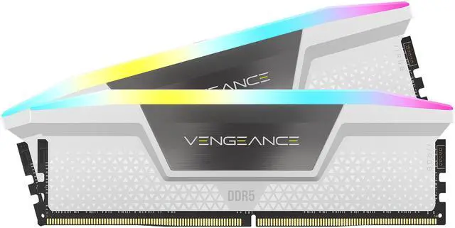 CORSAIR Vengeance RGB 64GB  2 x 32GB  288 Pin PC RAM DDR5 6400  PC5 51200  Desktop Memory Model CMH64GX5M2N6400C32W