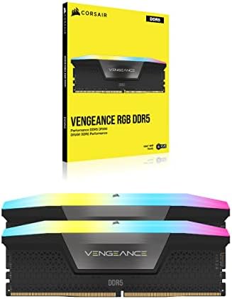 CORSAIR Vengeance RGB DDR5 RAM 32GB  2x16GB  Up to 6000MHz CL30 36 36 76 1 40V AMD EXPO Intel XMP Desktop Computer Memory   Gray  CMH32GX5M2B6000Z30K 